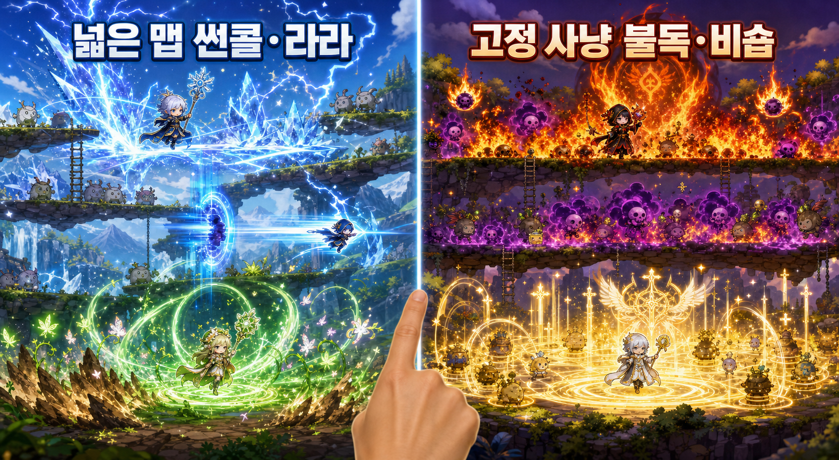 메이플스토리 매지션 6차 전직 후 사냥 효율 비교