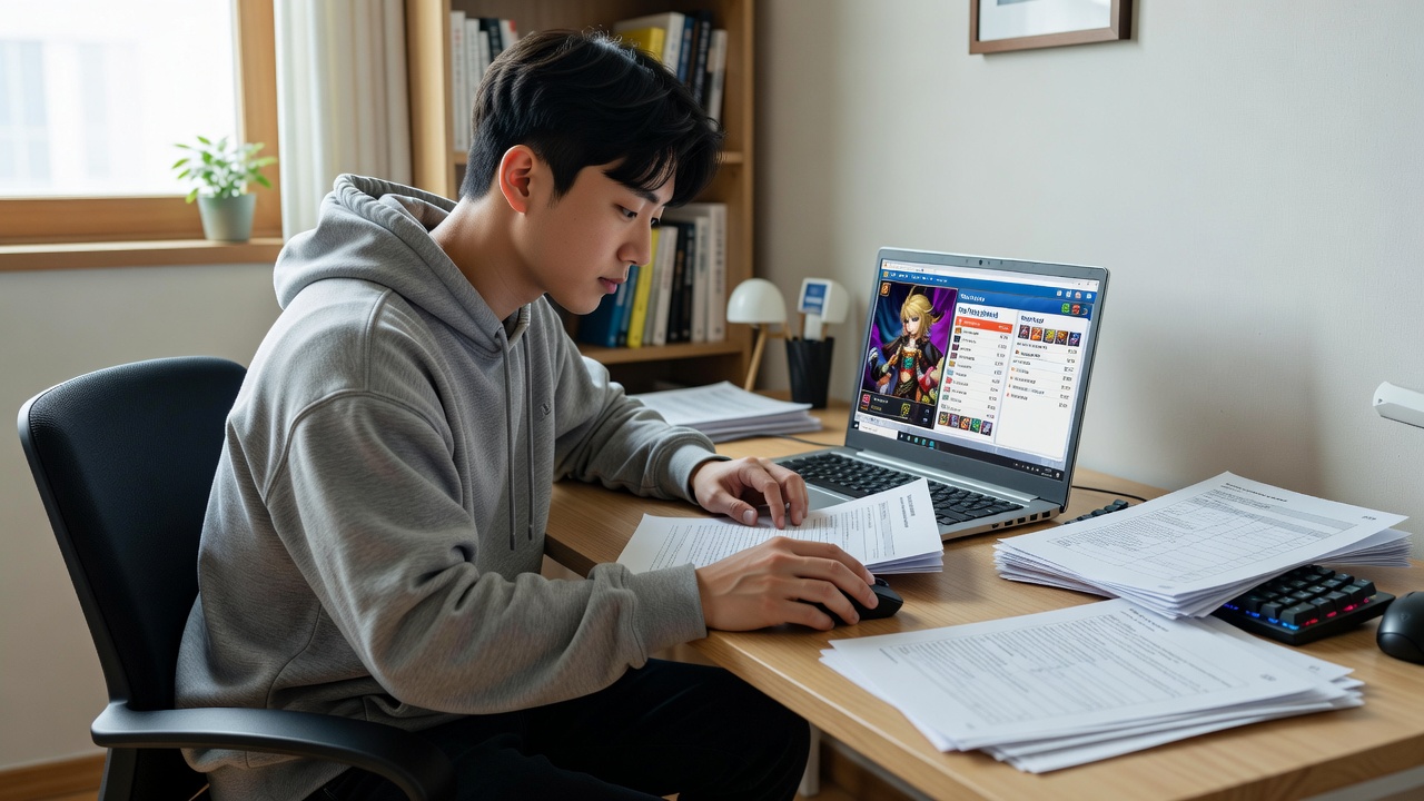 메이플 하이퍼 스탯 목차와 투자 원칙을 정리하는 모습