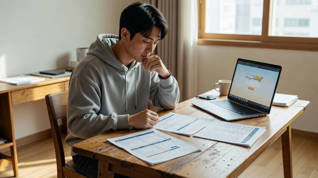 메이플 이벤트 일정과 보상 효율 비교를 위한 목차 정리 장면